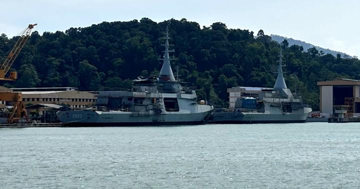 Warships alongside at Boustead Naval Shipyard, Lumut, Malaysia